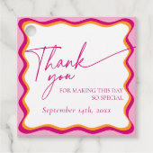 Étiquettes Cadeau Merci frontalier rose et orange (Devant)