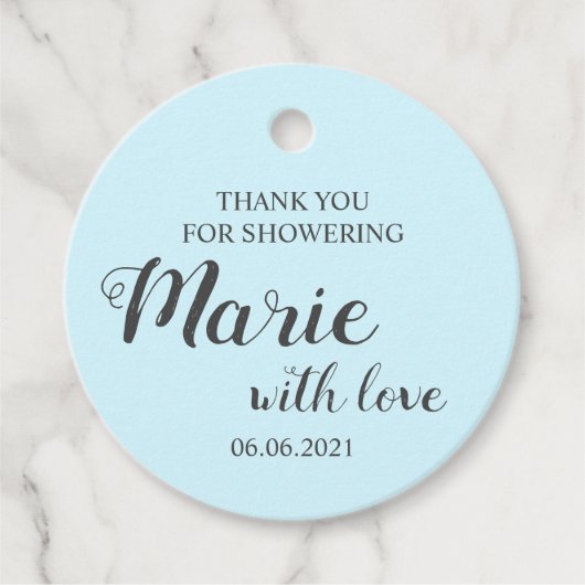 Étiquettes Cadeau Merci Garçon Bébé Pour Baby shower De Douche (Devant)