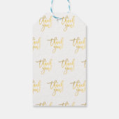 Étiquettes-cadeau Merci Gold Foil Script moderne Mariage Faveur (Dos)