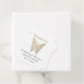 Étiquettes Cadeau Merci Gold Quinceanera (En situation)