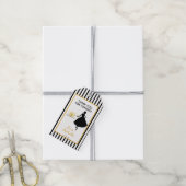 Étiquettes-cadeau Merci gras pour les bandes noires/blanches (Avec de la ficelle)