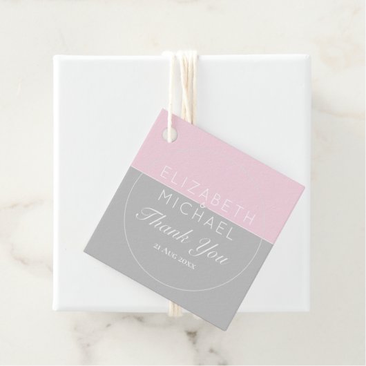 Étiquettes Cadeau Merci gris rose sucre favori Mots clés (En situation)