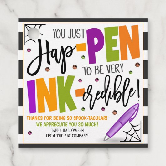 Étiquettes Cadeau Merci Halloween (Devant)