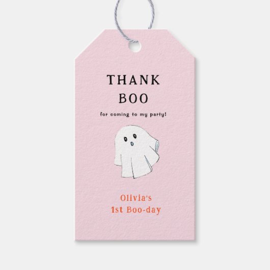 Étiquettes-cadeau Merci Halloween Fille Anniversaire (Devant)