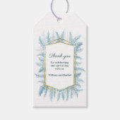 Étiquettes-cadeau Merci hiver à feuillage persistant feuillage aquar (Devant)