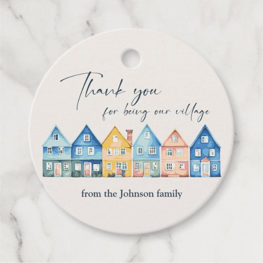 Étiquettes Cadeau Merci "Il Faut Un Village" (Devant)