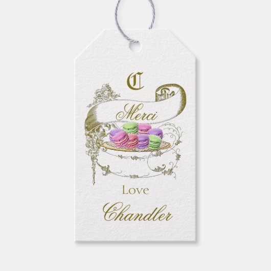 Étiquettes-cadeau Merci Inspiré Français, Merci (Devant)