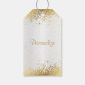 Étiquettes-cadeau Merci jolie satin blanc et or (Dos)