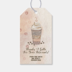 Étiquettes-cadeau Merci Latte Coffee Pop By
