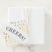 Étiquettes Cadeau MERCI luxe chic taches de confetti d'or (En situation)