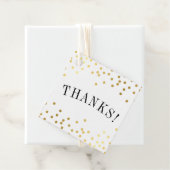 Étiquettes Cadeau MERCI luxe chic taches de confetti or grâce (En situation)