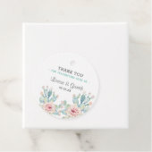 Étiquettes Cadeau Merci Mariage à fleurs Pastel Cactus (En situation)