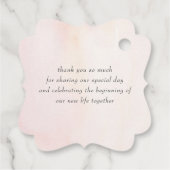 Étiquettes Cadeau Merci Mariage aux fleurs rose douce (Dos)