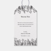 Étiquettes-cadeau Merci Mariage blanc et noir (Devant)