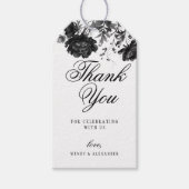 Étiquettes-cadeau Merci Mariage blanc gothique classique (Devant)