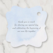 Étiquettes Cadeau Merci Mariage bleu et blanc Dusty (Dos)