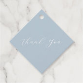 Étiquettes Cadeau Merci Mariage bleu poussiéreux minimal (Devant)