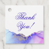 Étiquettes Cadeau Merci Mariage bleu violet (Devant)