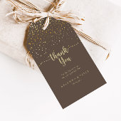 Étiquettes-cadeau Merci Mariage Brown Gold Confetti