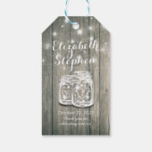 Étiquettes-cadeau Merci mariage cadeau bois rustique Mason Jar Lumiè (Dos)