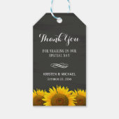 Étiquettes-cadeau Merci Mariage Chalkboard de tournesol classique (Devant)