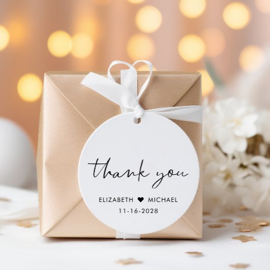 Étiquettes Cadeau Merci Mariage chic