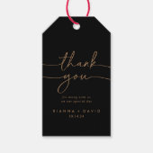Étiquettes-cadeau Merci Mariage classique Black Gold (Devant)