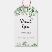 Étiquettes-cadeau Merci Mariage de calligraphie Eucalyptus vert (Devant)