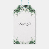 Étiquettes-cadeau Merci Mariage de couronne d'Eucalyptus vert (Dos)