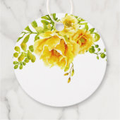 Étiquettes Cadeau Merci mariage de fleurs d'aquarelle jaune (Dos)