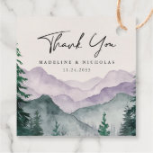 Étiquettes Cadeau Merci Mariage de la forêt de Misty Mountain (Dos)