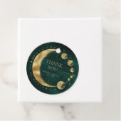 Étiquettes Cadeau Merci Mariage de la lune d'or d'Émeraude céleste (En situation)