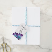 Étiquettes-cadeau Merci Mariage de l'orchidée bleue Dendrobium (Avec de laficelle)