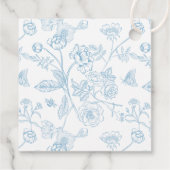 Étiquettes Cadeau Merci Mariage de monogramme de crête bleu clair (Dos)