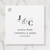 Étiquettes Cadeau Merci Mariage de monogramme d'esperluette (Devant)