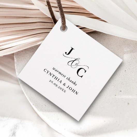 Étiquettes Cadeau Merci Mariage de monogramme d'esperluette