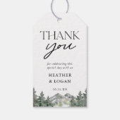 Étiquettes-cadeau Merci Mariage de montagne Pine Tree (Dos)