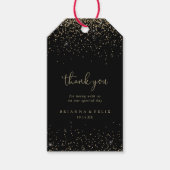 Étiquettes-cadeau Merci Mariage de script Gold Confetti (Devant)