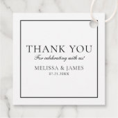 Étiquettes Cadeau Merci Mariage de script simple blanc (Dos)