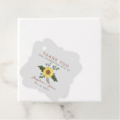Étiquettes Cadeau Merci Mariage de tournesol (En situation)