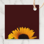 Étiquettes Cadeau Merci Mariage de tournesol rustique (Dos)