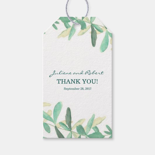 Étiquettes-cadeau Merci Mariage de verdure botanique moderne (Devant)