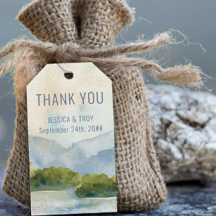 Étiquettes-cadeau Merci Mariage du lac Mountain