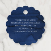 Étiquettes Cadeau Merci Mariage en herbe bleu marine Pampas (Dos)