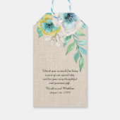 Étiquettes-cadeau Merci Mariage Floral Burlap (Dos)