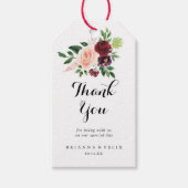 Étiquettes-cadeau Merci Mariage floral de printemps de Bourgogne (Devant)