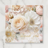 Étiquettes Cadeau Merci Mariage Floral Drama White ID1022 (Devant)