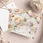 Étiquettes Cadeau Merci Mariage Floral Drama White ID1022