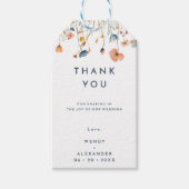 Étiquettes-cadeau Merci Mariage floral élégant (Devant)