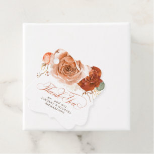 Étiquettes Cadeau Merci Mariage Floral en terre cuite Boho
